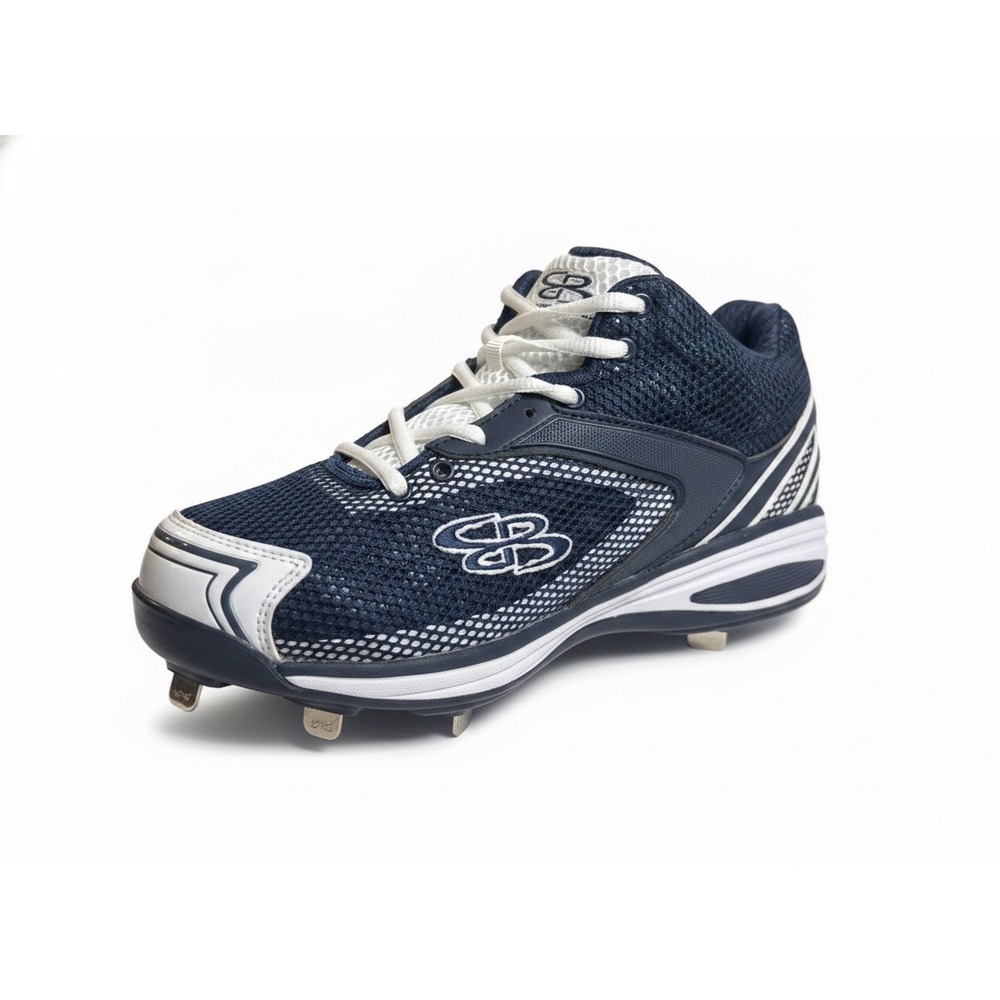 Boombah Mens Baseball Cleats Navy Blue White Metal Spikes Size 11.5 BM12501021